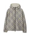 Burberry Checked Reversible Hooded Jacket In Gray