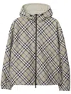 Burberry Checked Reversible Hooded Jacket In Neutrals