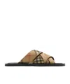 Burberry Jacquard Check Crisscross Slide Sandal In Black