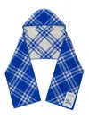 Burberry Check-pattern Wool Scarf In Blue