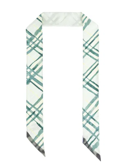 Burberry Kids' Checked Scarf In Green