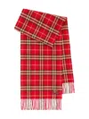 Burberry Checked Scarf In Red