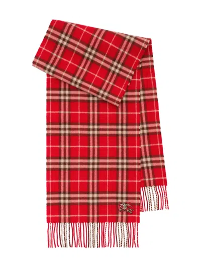Burberry Checked Scarf In Red