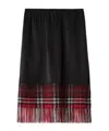 Burberry Checked Scarf Skirt In Black