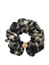 Burberry Silk Scrunchie With Check In Black