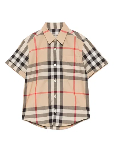 Burberry Kids' Hemd Mit Karomuster In Brown