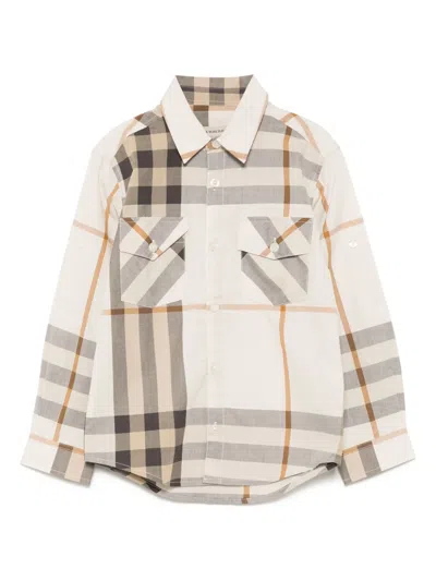 Burberry Kids' Checked Shirt In Neutral