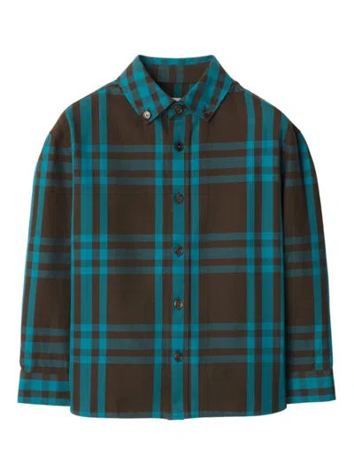 Burberry Kids' Checked Shirt In Brown
