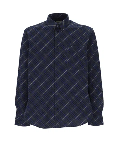 Burberry Checked Shirt Jacket In Black