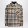 Burberry Checked Wool Shirt Jacket With Chest Pocket In Neutral