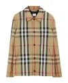 Burberry Check-pattern Shirt Jacket In Nude