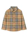 Burberry Childrens Check Cotton Shirt In Neutral