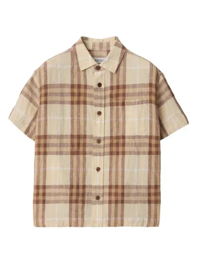 Burberry Kids' Checked Shirt In Wren