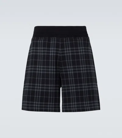 Burberry Checked Shorts In Blue