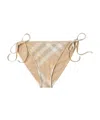 Burberry Signature Check Tie Bikini Bottoms In Nude
