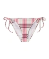 Burberry Sadie Checkered Bikini Bottoms Aubergine Purple In Multi