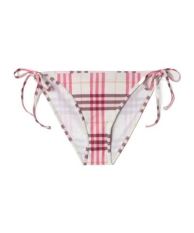 Burberry Sadie Checkered Bikini Bottoms Aubergine Purple In Multi
