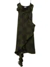 Burberry Check Silk Wrap Dress In Green