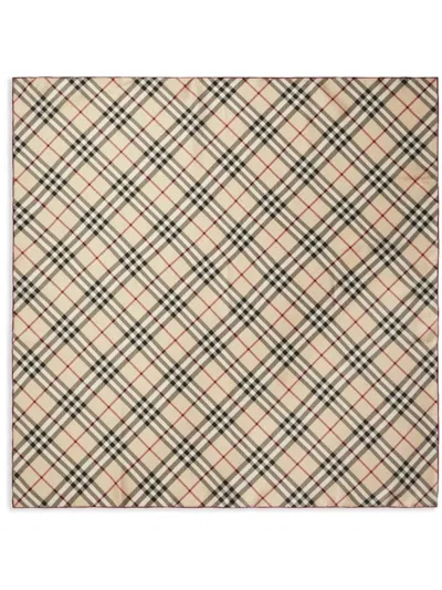 BURBERRY CHECKED SILK FOULARD