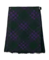 Burberry Check Print Kilt With Belted Detail In Black