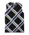 Burberry Ered Silk Knit Top With Ribbing In Black