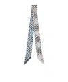 Burberry Checked Silk Scarf In Gray