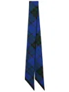 Burberry Checked Silk Scarf In Blue