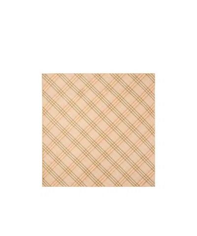 Burberry Checked Silk Scarf In Teacup