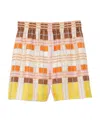 Burberry Checked Silk Shorts In Nude