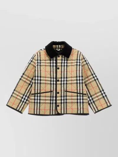 Burberry Checked Single-breasted Coat In Multi