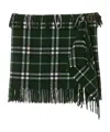 Burberry Check Wool And Cashmere Scarf Skirt In Black
