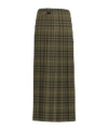 Burberry Checked Skirt In Green