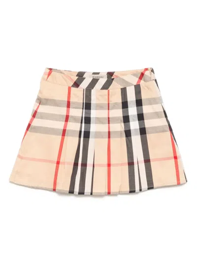 Burberry Kids' Checked Skirt In Neutral