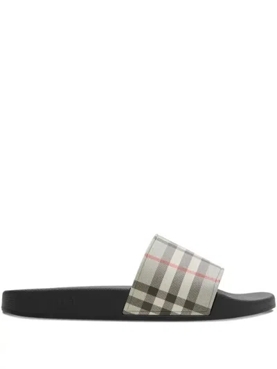 BURBERRY CHECKED SLIDES