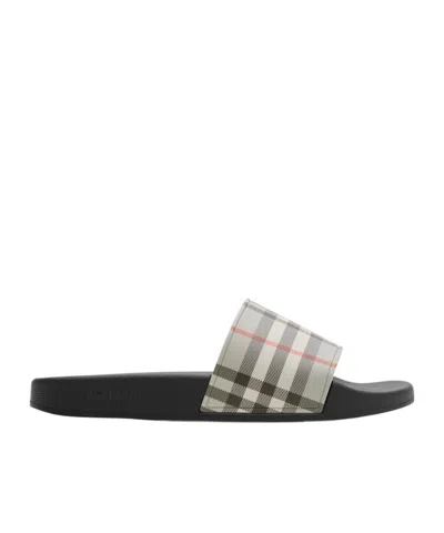 BURBERRY BURBERRY CHECKED SLIP-ON SLIDES