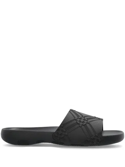 BURBERRY CHECKED SLIDES