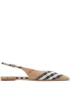 Burberry Check Birdie Slingback Ballerina Flats Women In Brown