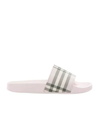 BURBERRY BURBERRY CHECKED RUBBER SLIDE SANDALS