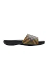 Burberry Check Pattern Slip-on Slides In Black