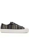 Burberry Checked Sneakers In Black