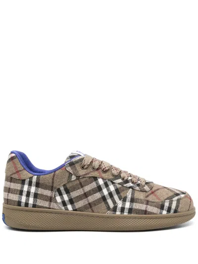 Burberry Archivio Check Sneakers In Brush Ip Check