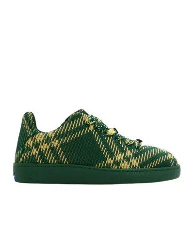 BURBERRY BURBERRY BOX CHECKED LACE-UP SNEAKERS