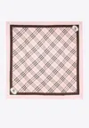 Burberry Checked Squared Scarf In Pink