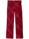 Burberry Checked Straight-leg Wool Trousers In Rot