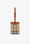Burberry Checked Suitcase Tag In Sand
