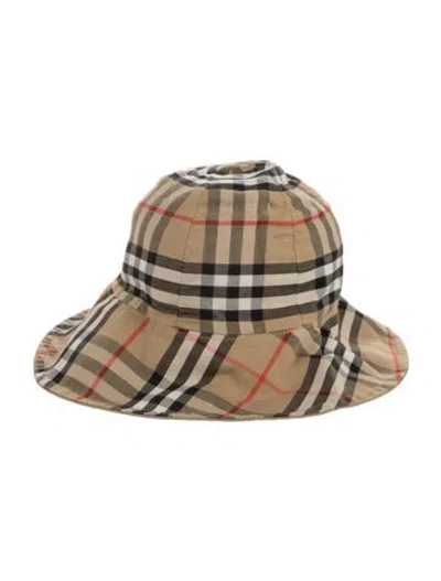 Pre-owned Burberry Checked Sun Hat In Neutrals