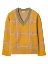 Burberry Checked Sweater In Yellow