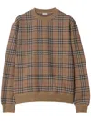 Burberry Check Cotton Blend Sweater In Multi