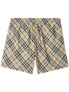 Burberry Printed Check Swim Short In Nude
