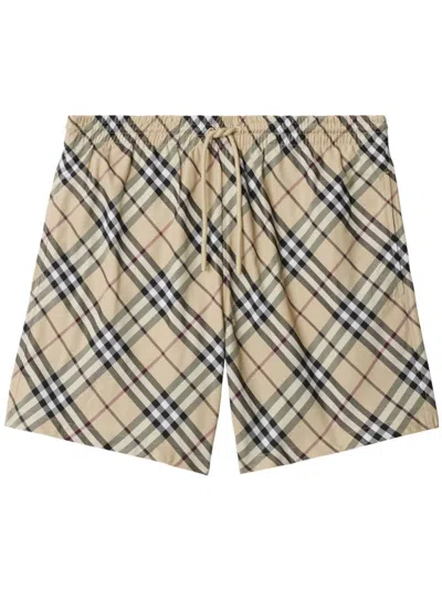 BURBERRY CHECKED SWIM SHORTS - MEN'S - POLYAMIDE/POLYESTER